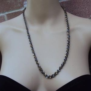 Gunmetal Twisted Black Silver Gold Chain Necklace